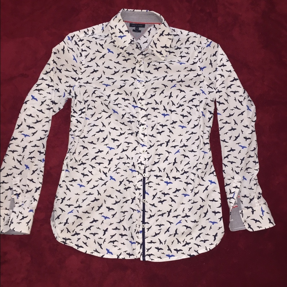 Tommy Hilfiger Shirt Button Up Top Bjork Bird Rare